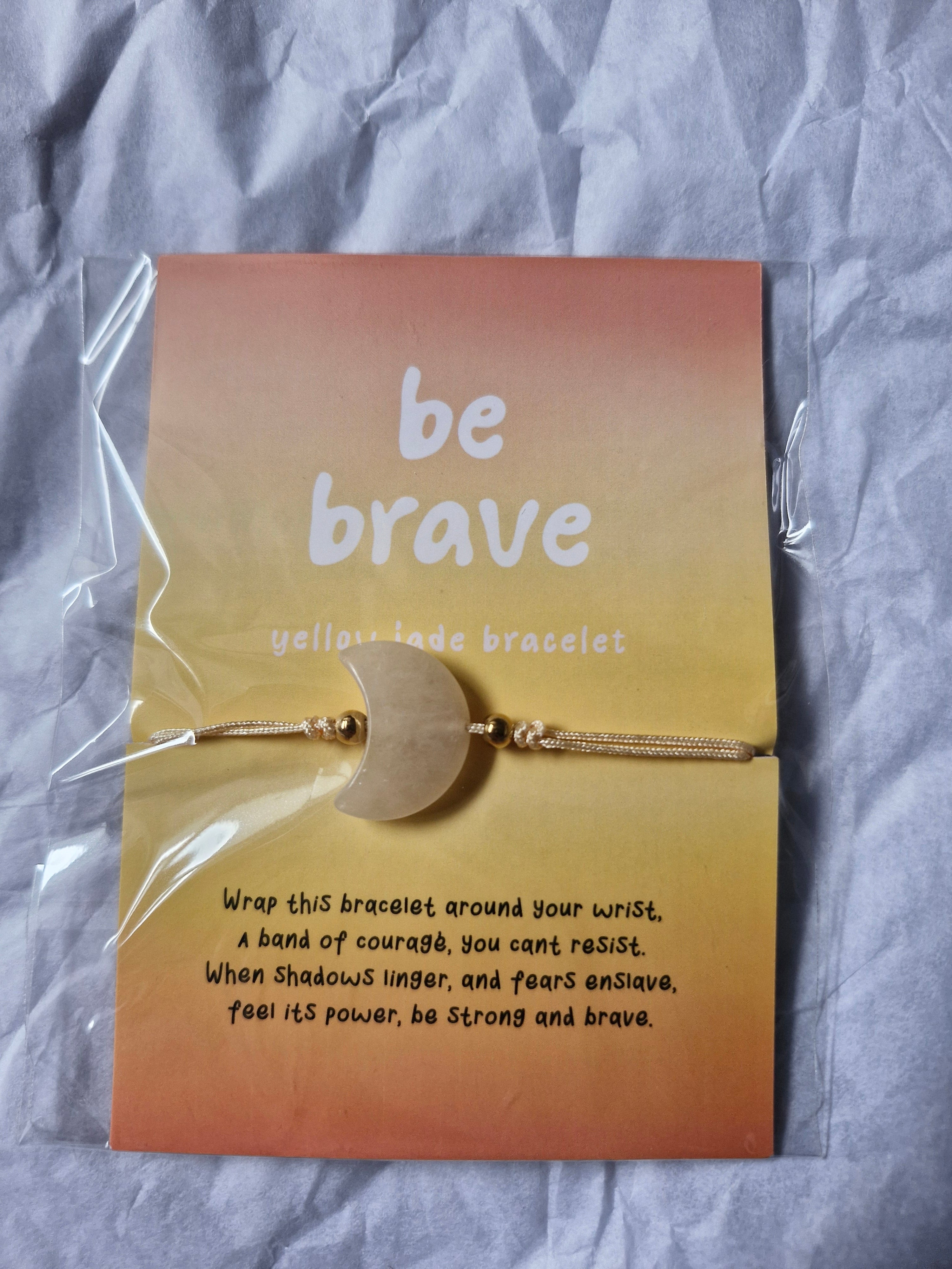 Be Brave Yellow Jade Bracelet