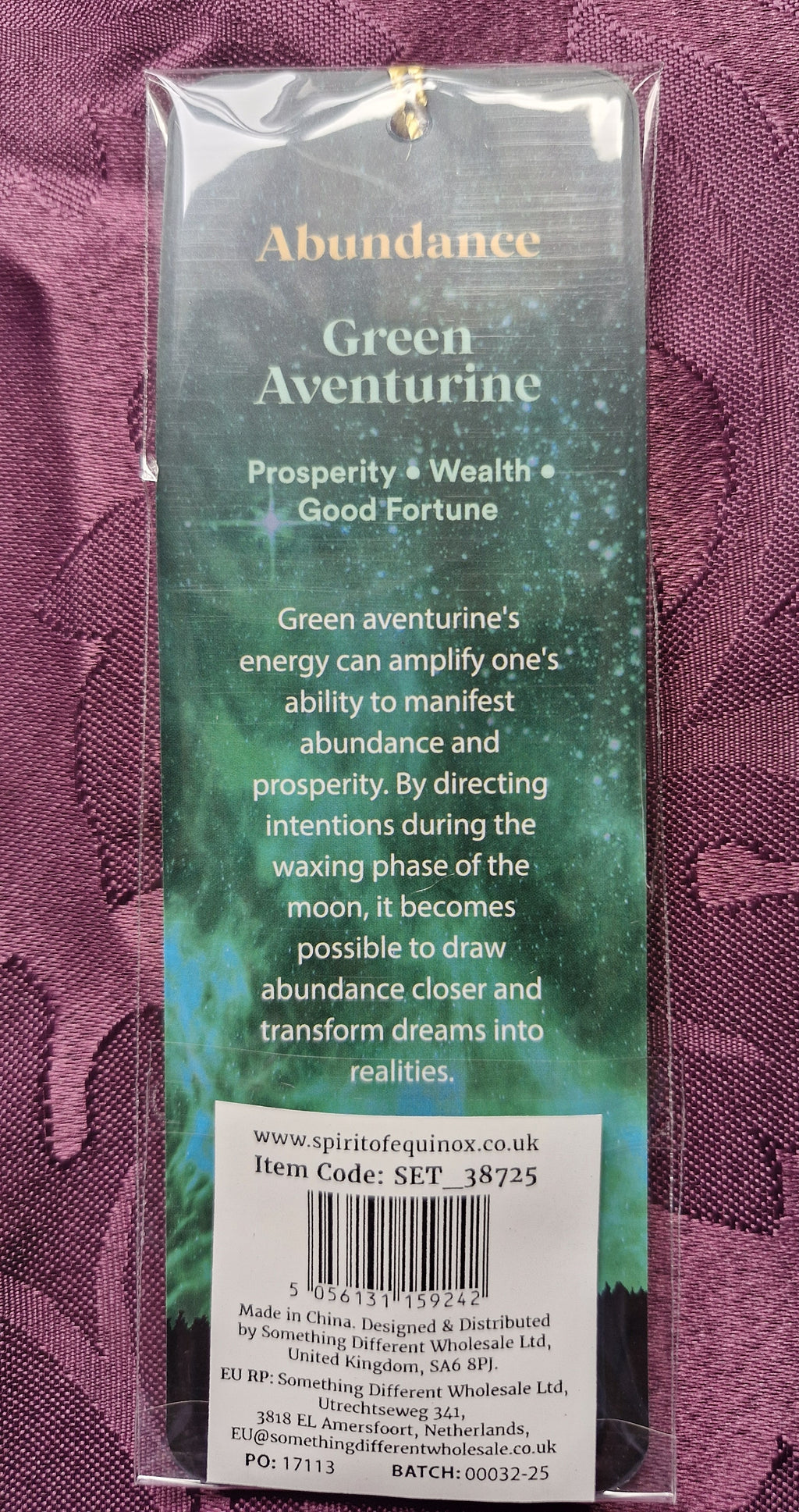 Beautiful Green Aventurine Crystal Bookmark