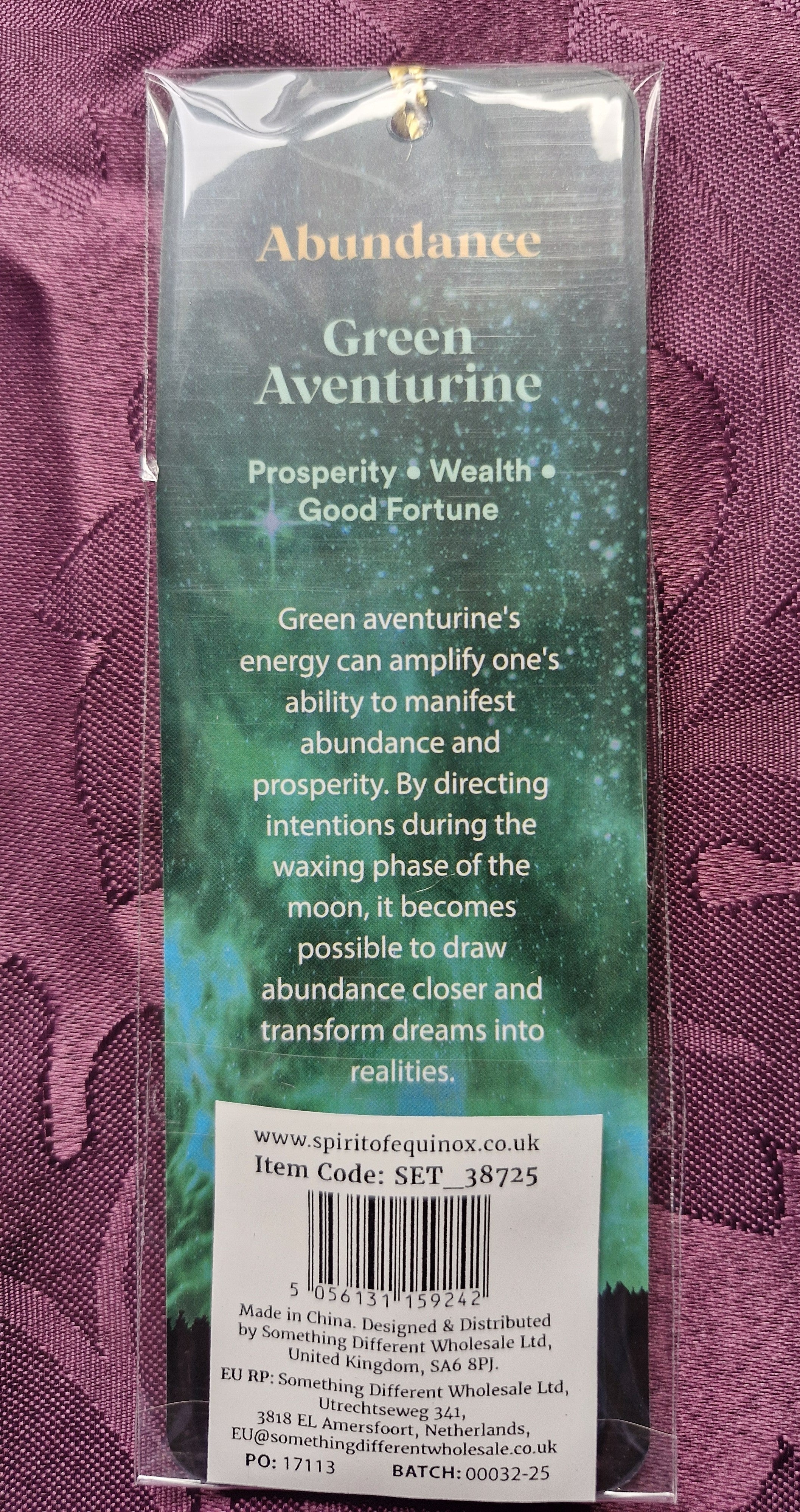 Beautiful Green Aventurine Crystal Bookmark