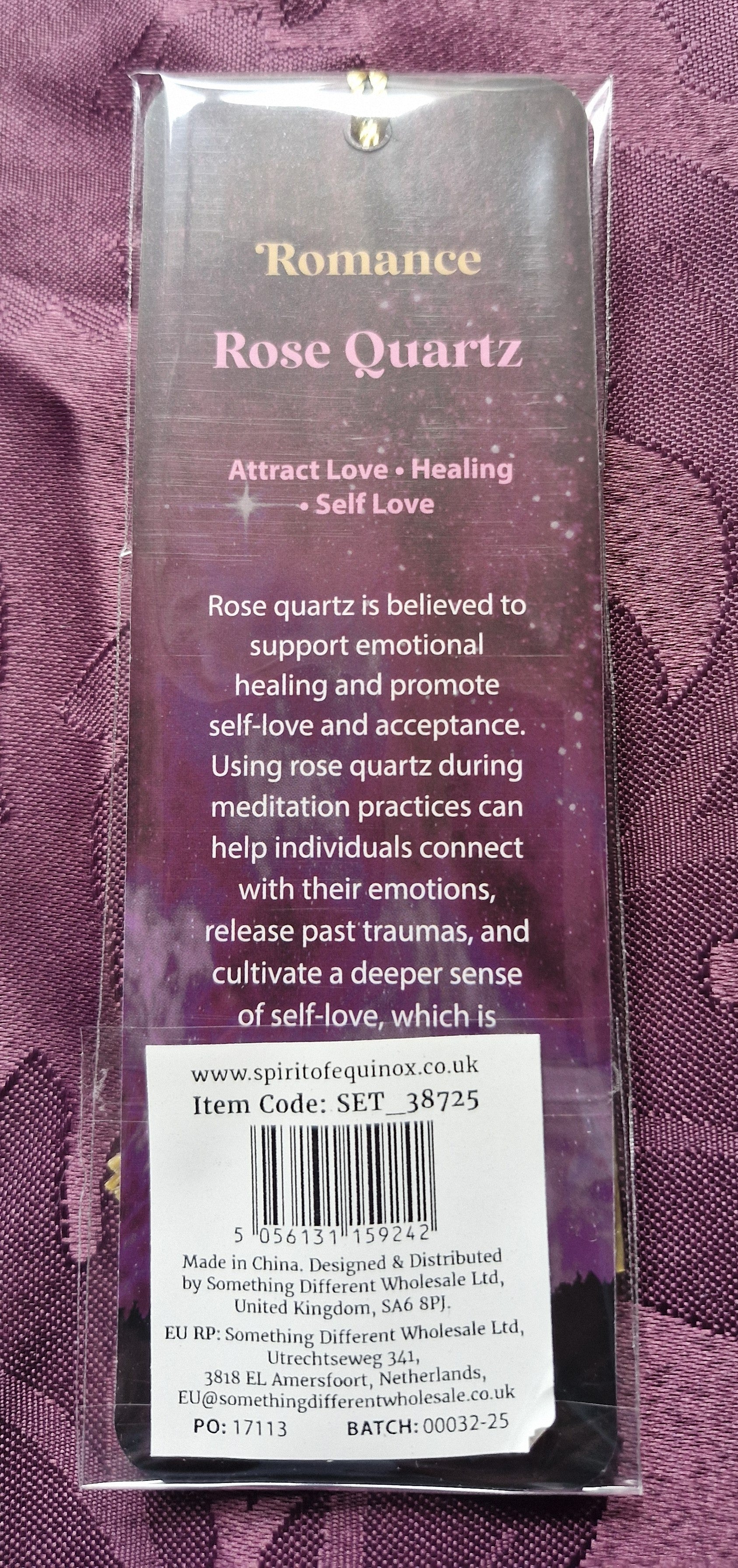 Romantic genuine Rose Quartz Crystal Bookmark