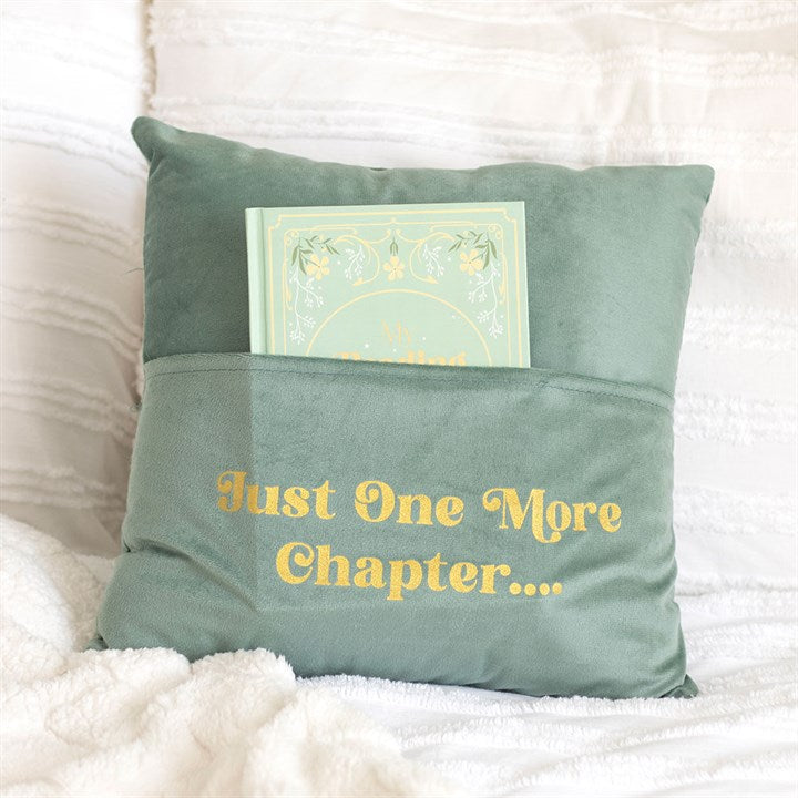 Cushion with book pocket